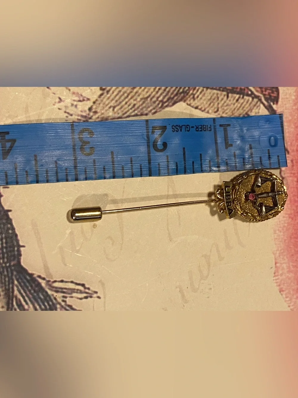 Vintage Signed ART Libra Zodiac Stick Pin Mid-Century Costume Jewelry